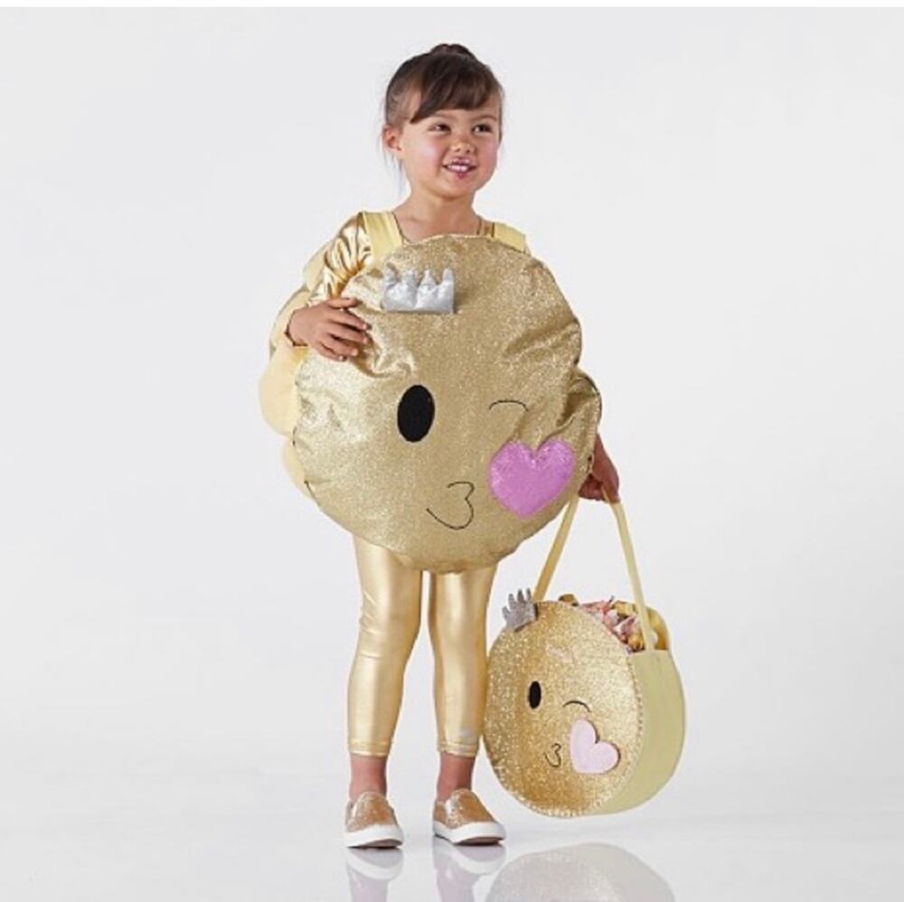 Pottery Barn Kids Gold Princess Emoji Halloween Costume Child Size 4-6